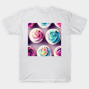 Watercolor cupcake pattern T-Shirt